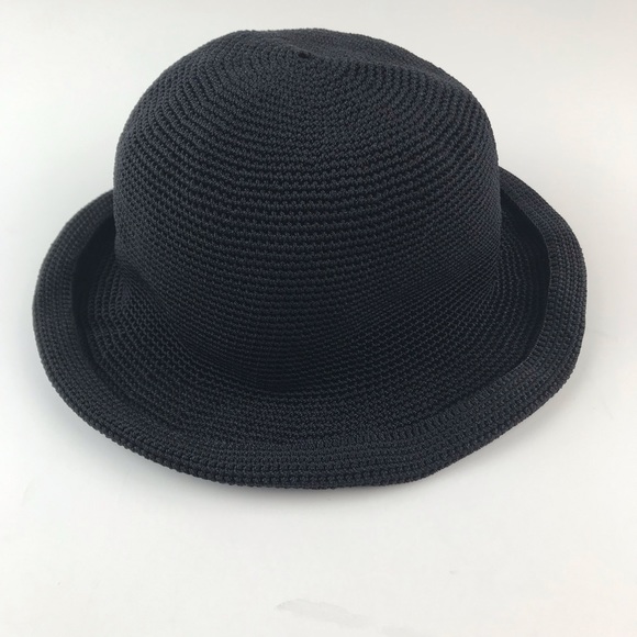 The Sak Black Bowler Hat Crochet Boho 